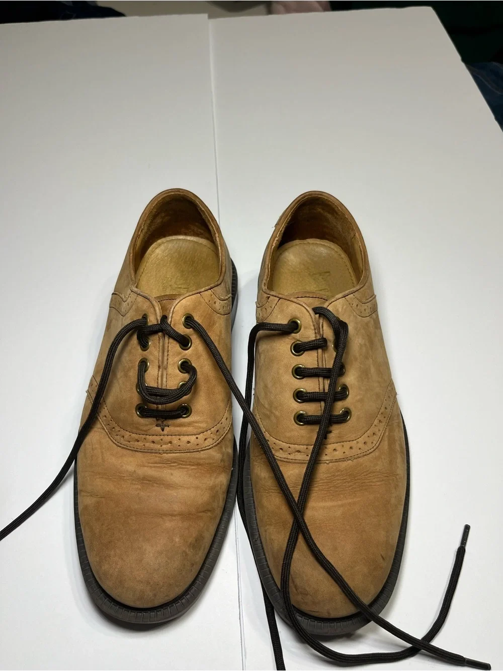 Classic Tan Leather Wingtip Derbys for Men